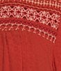 Nurture by Westbound Embroidered Split Round Neck 3/4 Sleeve Blouse, Color:Spice - Image 4