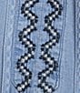 Color:Blue - Image 5 - by Westbound Embroidered Tie Tassel Y-Neck 3/4 Sleeve Side Slit Shift Dress