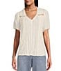Color:White Sand - Image 1 - by Westbound Embroidered V-Neck Short Sleeve Top