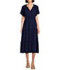 Nurture by Westbound Flutter Sleeve Smocked Waist Tiered Midi Dress ...