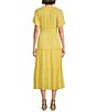 Nurture by Westbound Flutter Sleeve Smocked Waist Tiered Midi Dress ...