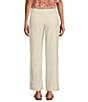 Color:Bone - Image 2 - by Westbound Linen Blend Mid Rise Utility Side Pocket Cropped Wide Leg Ankle Length Pant
