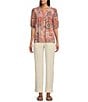 Color:Bone - Image 3 - by Westbound Linen Blend Mid Rise Utility Side Pocket Cropped Wide Leg Ankle Length Pant