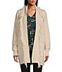 Color:Oatmeal - Image 1 - by Westbound Long Sleeve Open Front Fringe Cardigan
