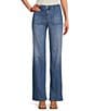 Color:Medium Blue - Image 1 - by Westbound Mid Rise Straight Wide Leg Jeans