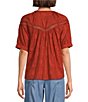 Nurture by Westbound Petite Size Elbow Sleeve Button Down Top, Color:Spice - Image 2