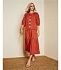 Nurture by Westbound Petite Size Embroidered Tiered Coordinating Midi Skirt, Color:Spice - Image 4