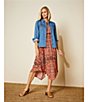 Nurture by Westbound Petite Size Spice Scarf Print 3/4 Sleeve Pointed Hem Midi Dress, Color:Spice Scarf - Image 5