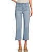 Color:Oceanside - Image 1 - by Westbound Petite Size Utility Front Pocket Mid Rise Wide Leg Crop Jean