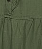 Color:Clover - Image 3 - by Westbound Plus Size 3/4 Sleeve V-Neck Smocked Sheath Midi Dress