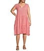 Color:Blush - Image 1 - by Westbound Plus Size Cap Flutter Sleeve Short Dress
