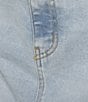 Color:Light Blue - Image 4 - by Westbound Plus Size Five Pocket Back Slit Demin Knee Length Skirt