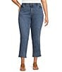 Nurture by Westbound Plus Size High Rise 5-Pocket Slim Crop Rolled Cuff Boyfriend Jeans, Color:Medium Blue - Image 1