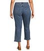 Nurture by Westbound Plus Size High Rise 5-Pocket Slim Crop Rolled Cuff Boyfriend Jeans, Color:Medium Blue - Image 2