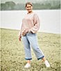 Nurture by Westbound Plus Size Knit Long Sleeve Crew Neck Embroidered Sweatshirt, Color:Sweet Taupe - Image 5