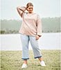 Nurture by Westbound Plus Size Knit Long Sleeve Crew Neck Embroidered Sweatshirt, Color:Sweet Taupe - Image 6