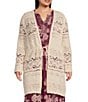 Color:Cotton - Image 1 - by Westbound Plus Size Long Sleeve Open Front Cardigan