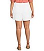 Color:White - Image 2 - by Westbound Plus Size Mid Rise Belted Shorts
