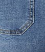 Color:Blue - Image 4 - by Westbound Plus Size Patch Pocket Mid Rise Wide Leg Crop Jeans