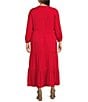 Color:Robin - Image 2 - by Westbound Plus Size Tie V-Neck Long Sleeve A-Line Maxi Dress