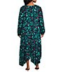 Nurture by Westbound Plus Size V-Neck Long Sleeve Tiered Midi Dress, Color:Watercolor - Image 2