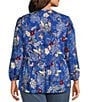 Nurture by Westbound Plus Size Woven Floral Print 3/4 Sleeve V-Neck Top, Color:Black Batik Floral - Image 3