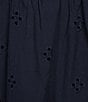 Color:Navy Sea - Image 3 - by Westbound Short Sleeve V-Neck Eyelet Detail Scalloped Hem Short Dress