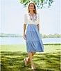 Color:Blue - Image 5 - by Westbound Smocked Pull-On Tiered A-Line Midi Skirt