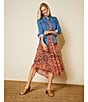 Nurture by Westbound Spice Scarf Print 3/4 Sleeve Pointed Hem Midi Dress, Color:Spice Scarf - Image 6