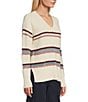 Color:Ivory Multi - Image 5 - by Westbound V-neck Long Sleeve Sweater