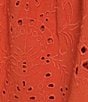 Color:Pacific Coral - Image 4 - by Westbound Woven Eyelet Embroidered Short Flutter Sleeve Square Neck Top