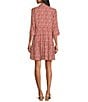 Nurture by Westbound Y-Neckline Embroidered Floral Button Front Roll Sleeve Tiered Short Dress, Color:Ditsy Floral - Image 2