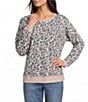 Nurture Cheetah Print Long Sleeve Crew Neck Knit Top - Image 1