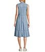 Nurture Collared Sleeveless Button Front Midi Dress, Color:Light Denim - Image 2