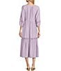 Nurture Crinkle Dobby Smocked 3/4 Sleeve V-Neck Maxi Dress - Image 2