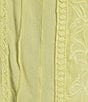 Nurture Crinkle Woven Embroidered Short Sleeve V-Neck Top, Color:Lily Green - Image 4
