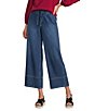Nurture Drapey Stretch Denim High Rise Cropped Palazzo Pants - Image 1