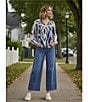 Nurture Drapey Stretch Denim High Rise Cropped Palazzo Pants - Image 5