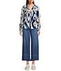 Nurture Drapey Stretch Denim High Rise Cropped Palazzo Pants - Image 3