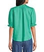 Nurture Elbow Sleeve Notch Neck Top - Image 2