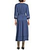 Nurture Embroidered 3/4 Sleeve Midi Dress, Color:Dusk - Image 2