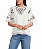 Nurture Embroidered Drop Shoulder Knit Top - Image 1