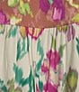 Nurture Embroidered Floral Ikat Print Flutter Sleeve Top, Color:Rose Violet Ikat Mix - Image 4