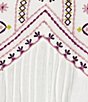 Nurture Embroidered V-Neck Elbow Puff Sleeve Top, Color:White Sand - Image 4