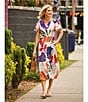 Nurture Leaf Print Short Flutter Sleeve V-Neck A-Line Maxi Dress, Color:Vibrant Forest - Image 4