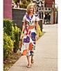 Nurture Leaf Print Short Flutter Sleeve V-Neck A-Line Maxi Dress, Color:Vibrant Forest - Image 6