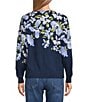 Nurture Navy Floral Printed Knit Long Sleeve V-Neck Sweater - Image 2