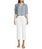 Nurture Notch Neck Short Sleeve Ruffled Top, Color:Light Blue Floral - Image 3