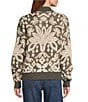 Nurture Patterned Mock Neck Long Sleeve Sweater, Color:Sage Ikat - Image 2