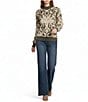 Nurture Patterned Mock Neck Long Sleeve Sweater, Color:Sage Ikat - Image 3